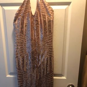 Gold shimmer formal dress